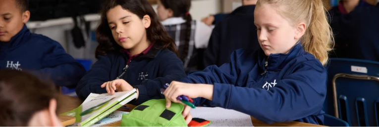 Students at Holy Name Parish School in class