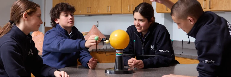 Students at Holy Name Parish School in class