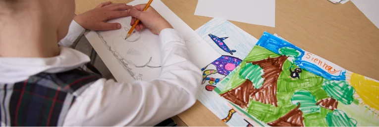 Students at Holy Name Parish School in class