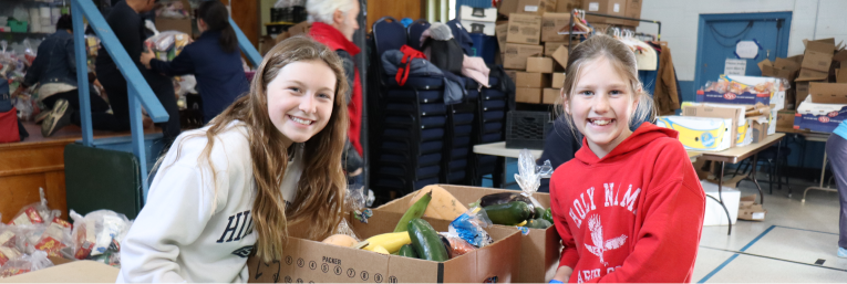 Students at Holy Name Parish School volunteering