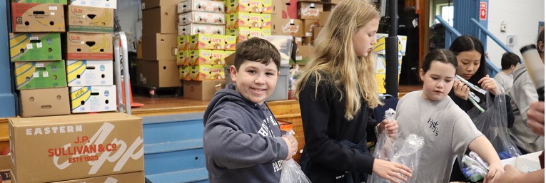 Students at Holy Name Parish School volunteering